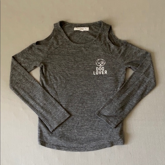 Grey Cold Shoulder Dog Lover shirt - Picture 4 of 7